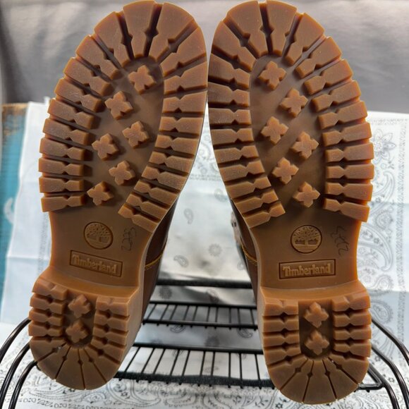 New Sample Timberland Jayne 6" Wtrprf Boots Brown Ankle Distressed Woman Sz 9.5 - Picture 9 of 10